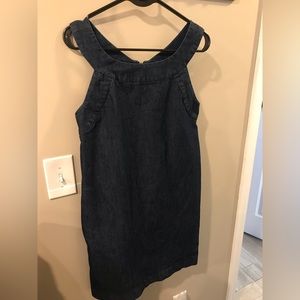 Dark denim dress with pockets